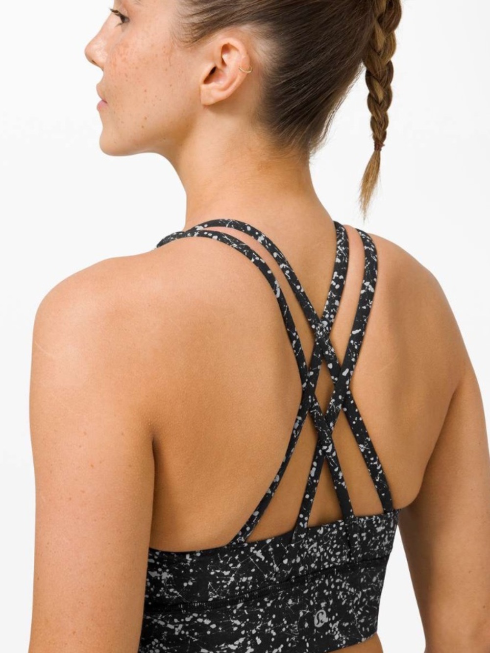 lululemon athletica Energy Reflective Long-Line Bra - Black/White Multi size 10
